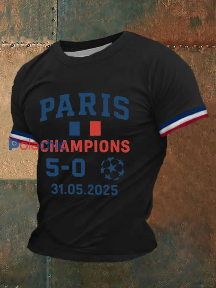 T-shirt imprimé à manches courtes Paris 2025 Homme Noir / S