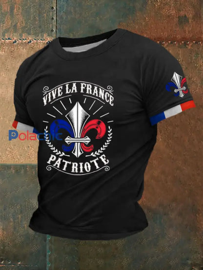 T-shirt imprimé à manches courtes Si Ce Drapeau Te Dérange Homme Noir / S