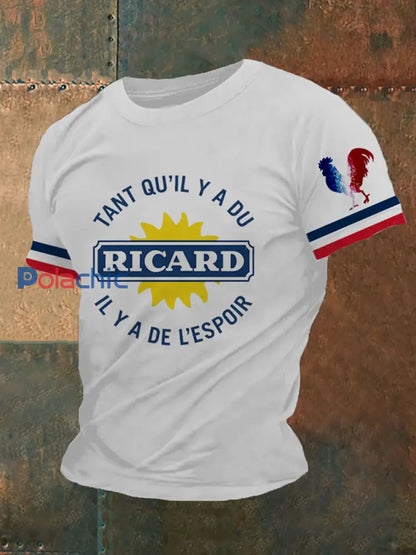 T-shirt imprimé à manches courtes Tant Qu’il Y A Du Ricard Homme Blanc / S