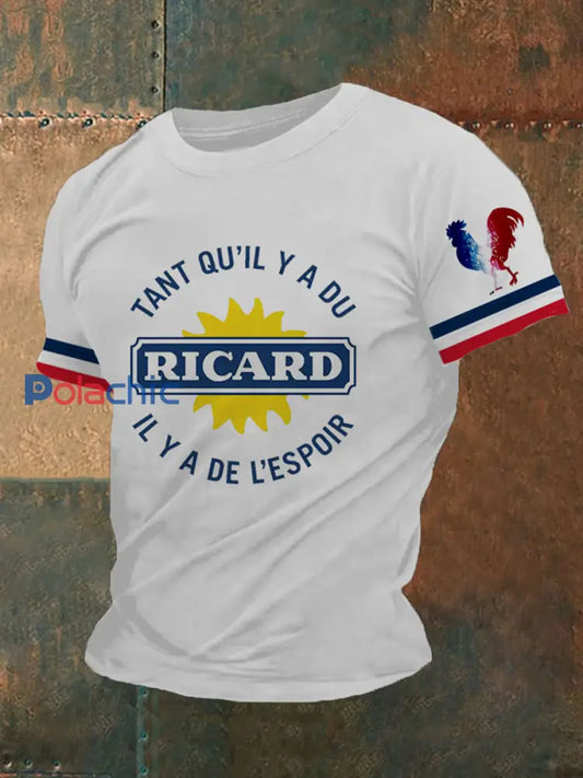 T-shirt imprimé à manches courtes Tant Qu’il Y A Du Ricard Homme Blanc / S