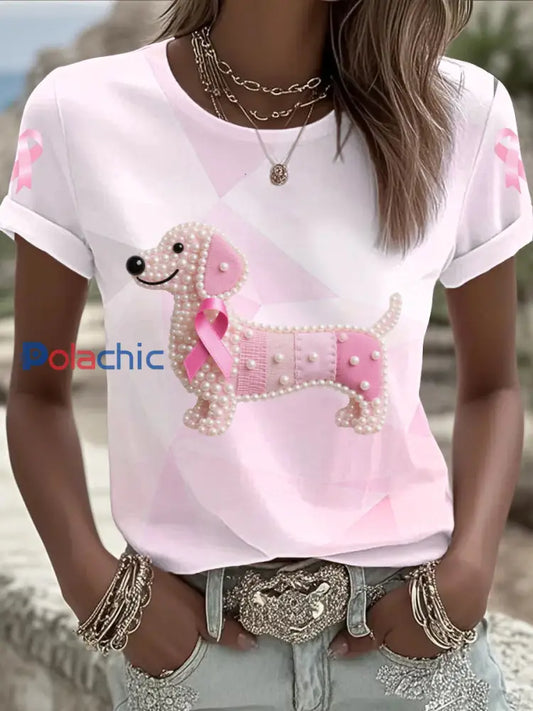 T shirt imprimé du cancer du sein pour femmes comme image / S