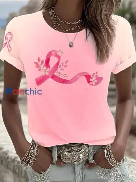 T shirt imprimé du cancer du sein pour femmes comme image / S