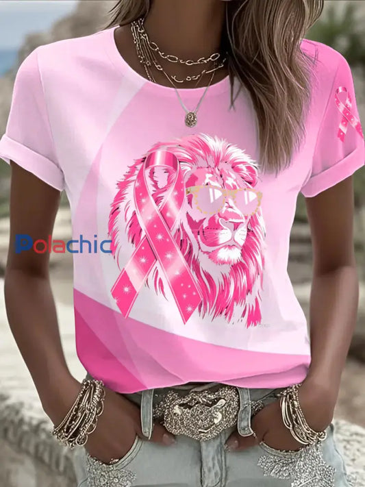 T shirt imprimé du cancer du sein pour femmes comme image / S