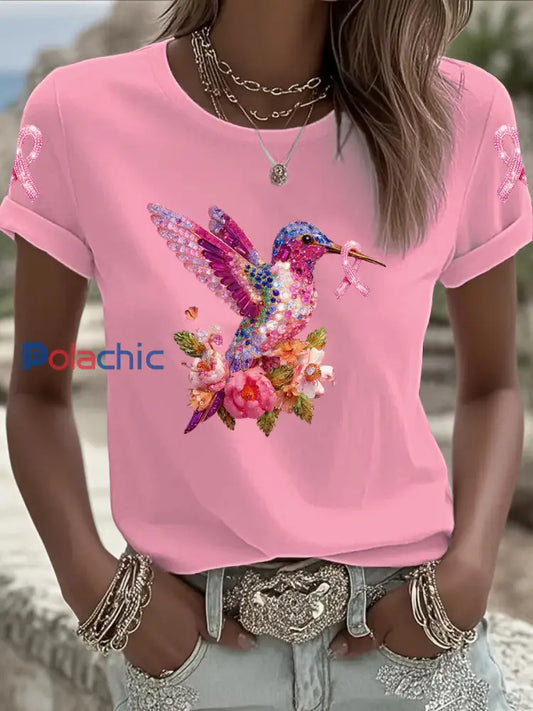 T shirt imprimé du cancer du sein pour femmes comme image / S