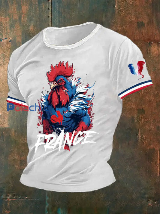 T-shirt imprimé France Le Coq Gaulois Homme Blanc / S