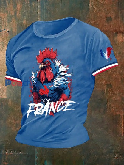 T-shirt imprimé France Le Coq Gaulois Homme Bleu / S