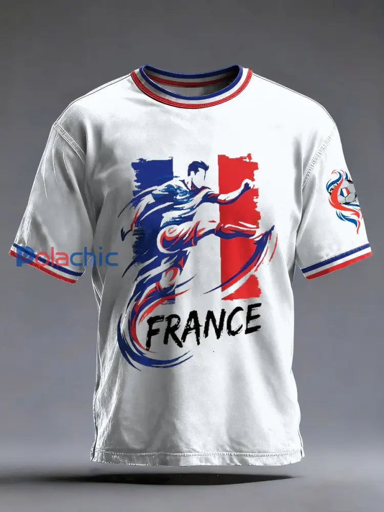 T-shirt imprimé France Soccer Homme Blanc / S