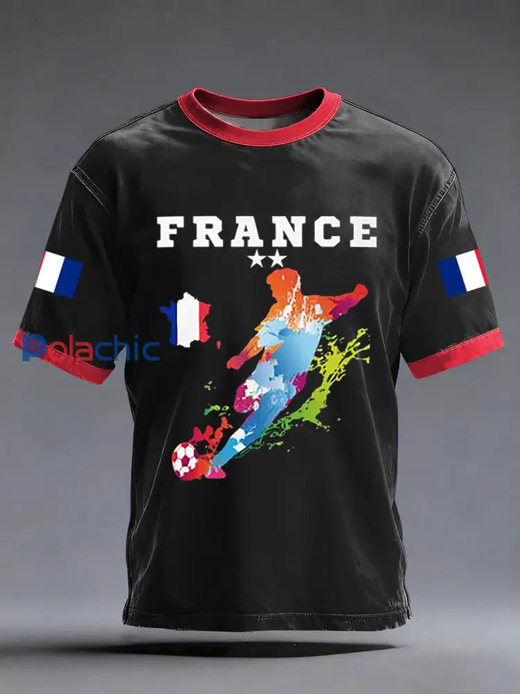 T-shirt imprimé France Soccer Homme Noir / S
