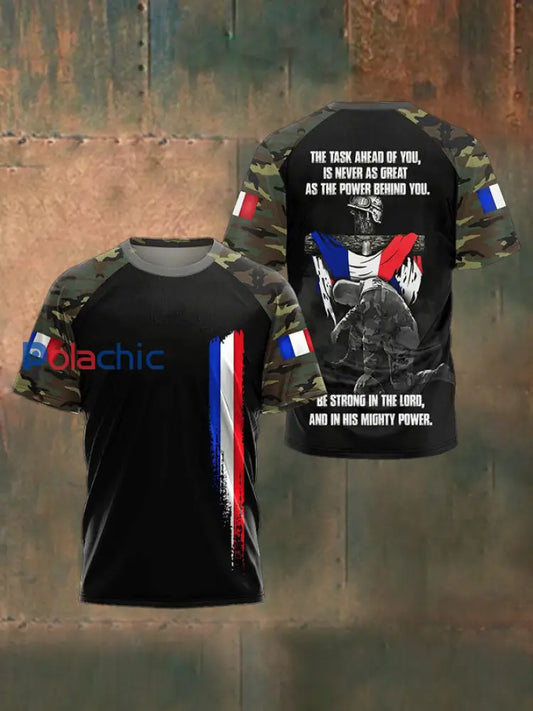 T-shirt imprimé French Armée de terre pour homme Noir / S