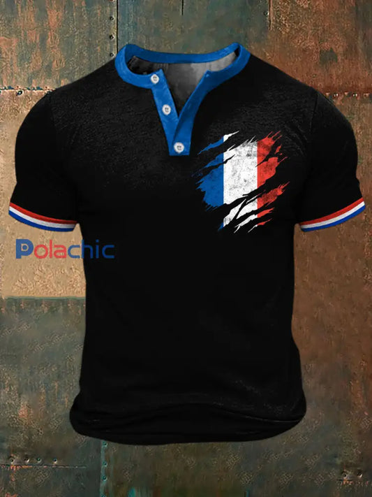T-shirt imprimé Proud to be French pour homme Noir / S