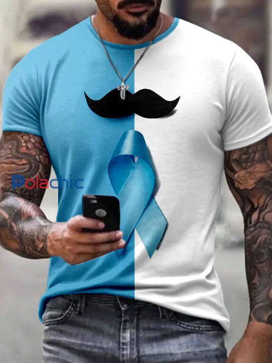 T shirt imprimé ruban de sensibilisation au cancer de la prostate pour hommes comme image / S