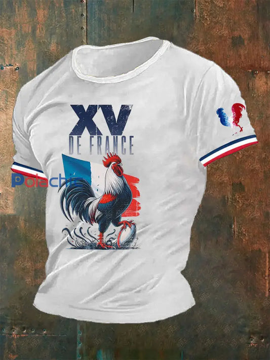 T-shirt imprimé XV De France Le Coq Gaulois Homme Blanc / S