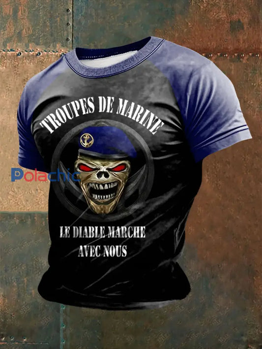 T-Shirt Le Diable Marche avec Nous Homme Noir / S