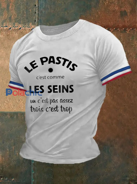 T-shirt Le Pastis c’est comme les Seins Homme Blanc / S