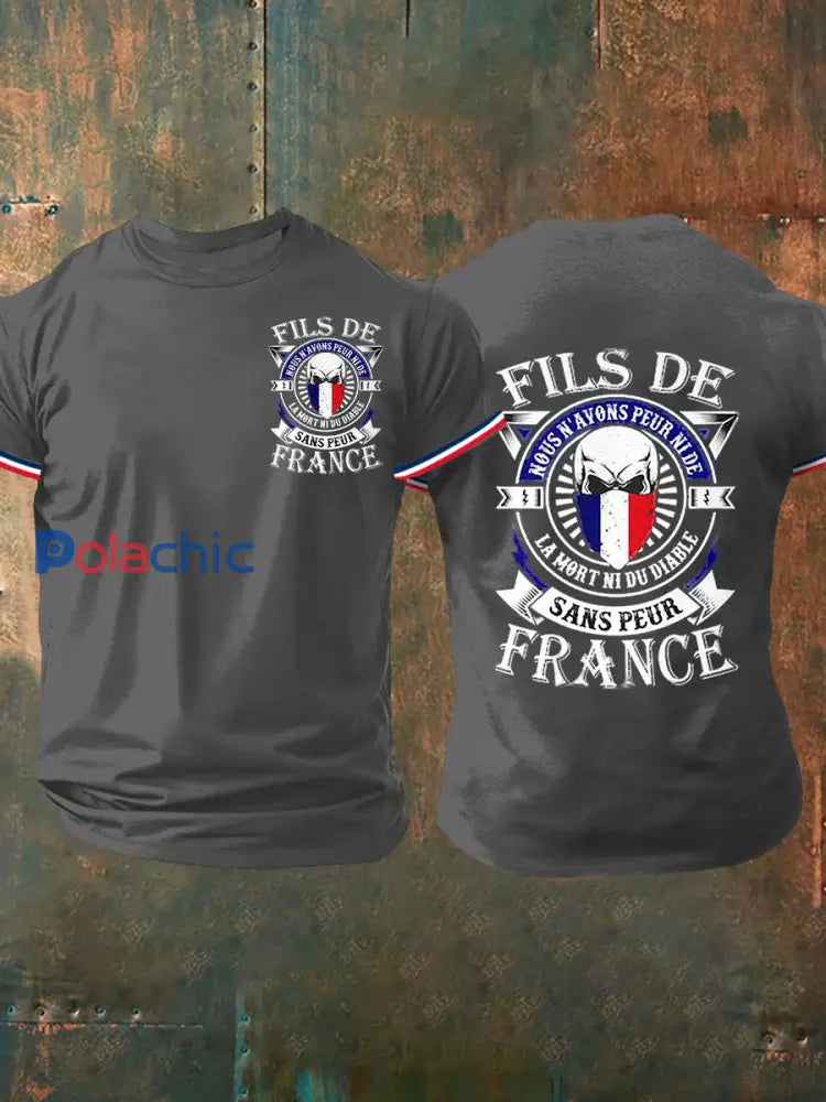 T shirt manches courtes Fils De Sans Peur France pour homme Gris / S