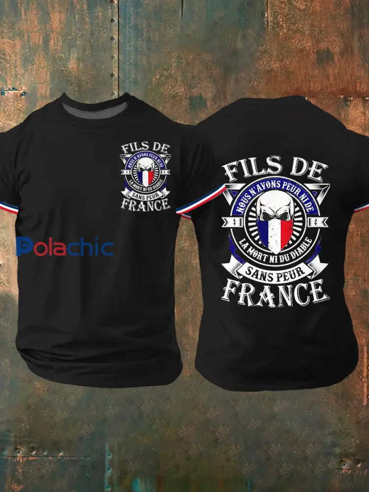 T shirt manches courtes Fils De Sans Peur France pour homme Noir / S