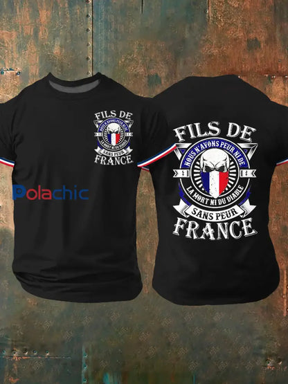 T shirt manches courtes Fils De Sans Peur France pour homme Noir / S