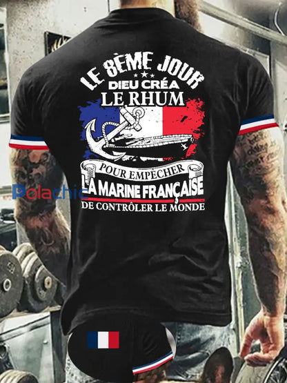 T shirt manches courtes France pour homme Noir / S