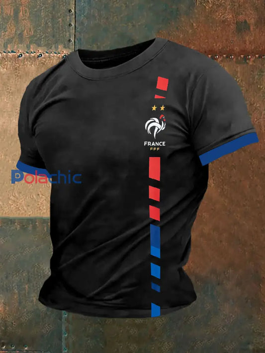T-shirt manches courtes France pour homme Noir / S
