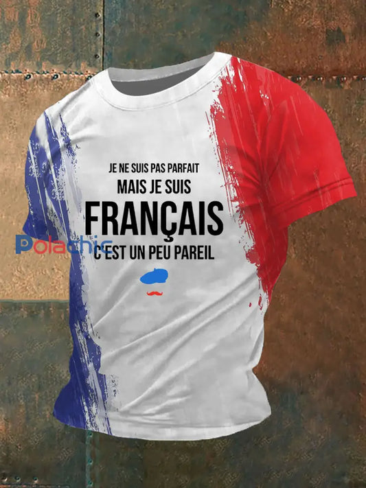 T-shirt manches courtes Je Ne Suis Pas Parfait Mais Je Suis Français Sur Homme comme image / S