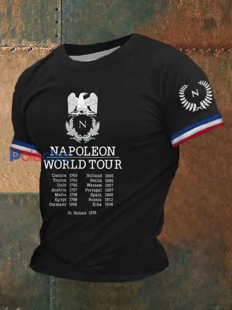 T-shirt manches courtes Napoleon World Tour pour homme Noir / S