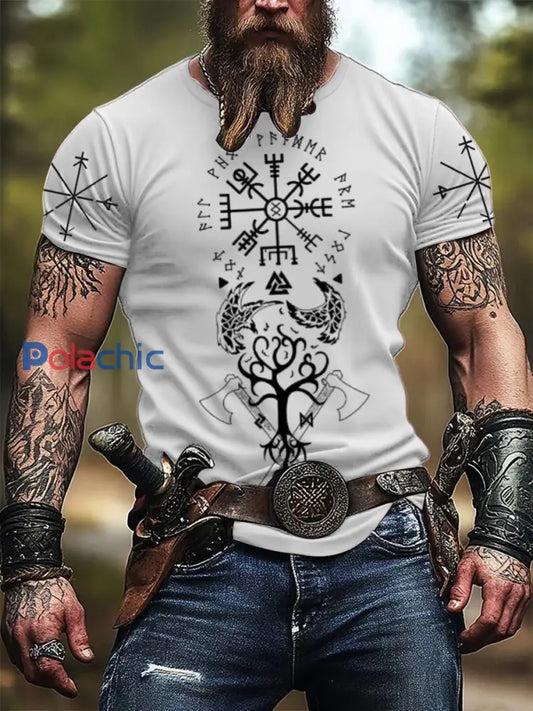 T-shirt Mythic Viking Rune & Tree Print Homme Multicolore / S