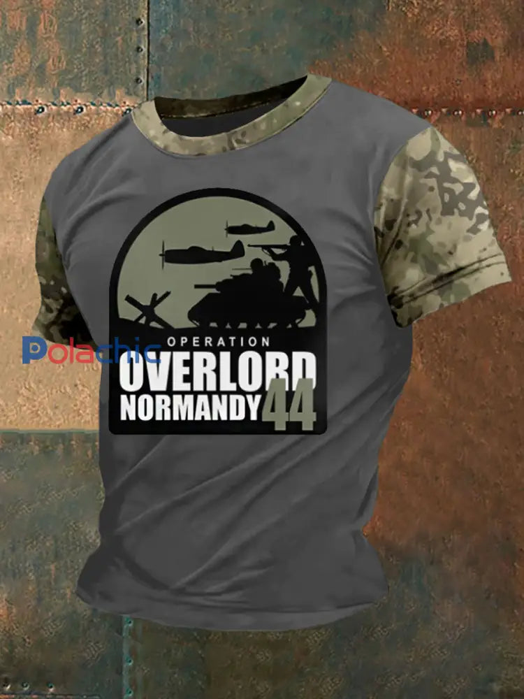 T-shirt Operation Overlord Normandy 44 Classic pour homme Gris / S