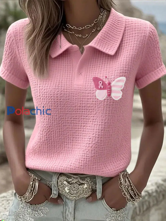 T shirt papillon rose pour femmes Rose / S