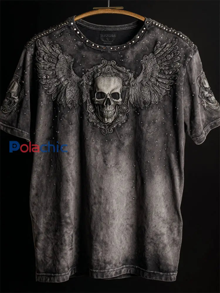 T-shirt Rock Skulls Imprimé Homme comme image / S