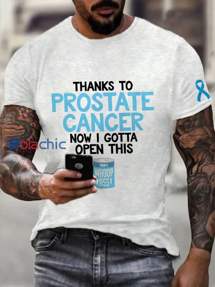 T shirt sensibilisation au cancer de la prostate pour homme Blanc / S