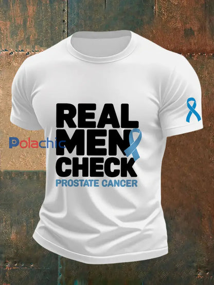 T shirt sensibilisation au cancer de la prostate pour homme Blanc / S