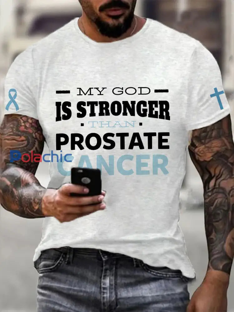 T shirt sensibilisation au cancer de la prostate pour homme Blanc / S