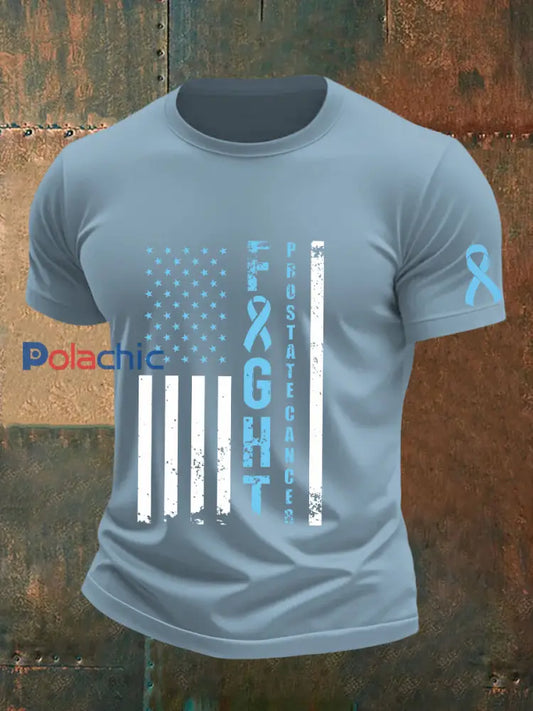 T shirt sensibilisation au cancer de la prostate pour homme Bleu Ciel / S