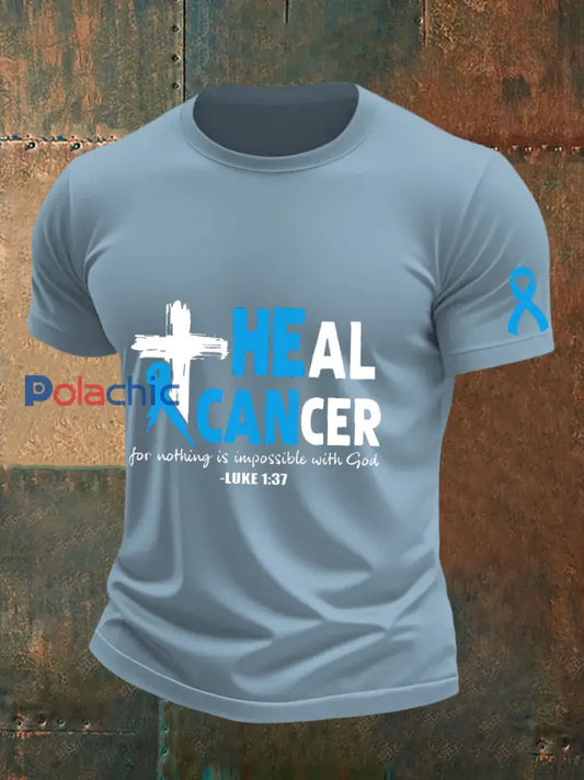 T shirt sensibilisation au cancer de la prostate pour homme Bleu Ciel / S