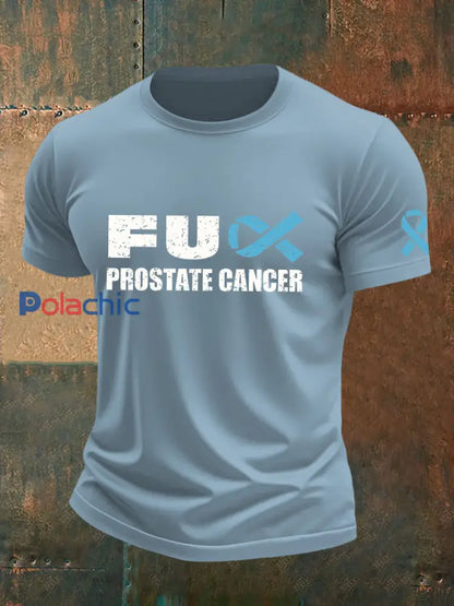 T shirt sensibilisation au cancer de la prostate pour homme bleu ciel / S