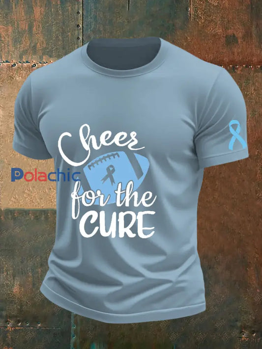 T shirt sensibilisation au cancer de la prostate pour homme Bleu Ciel / S