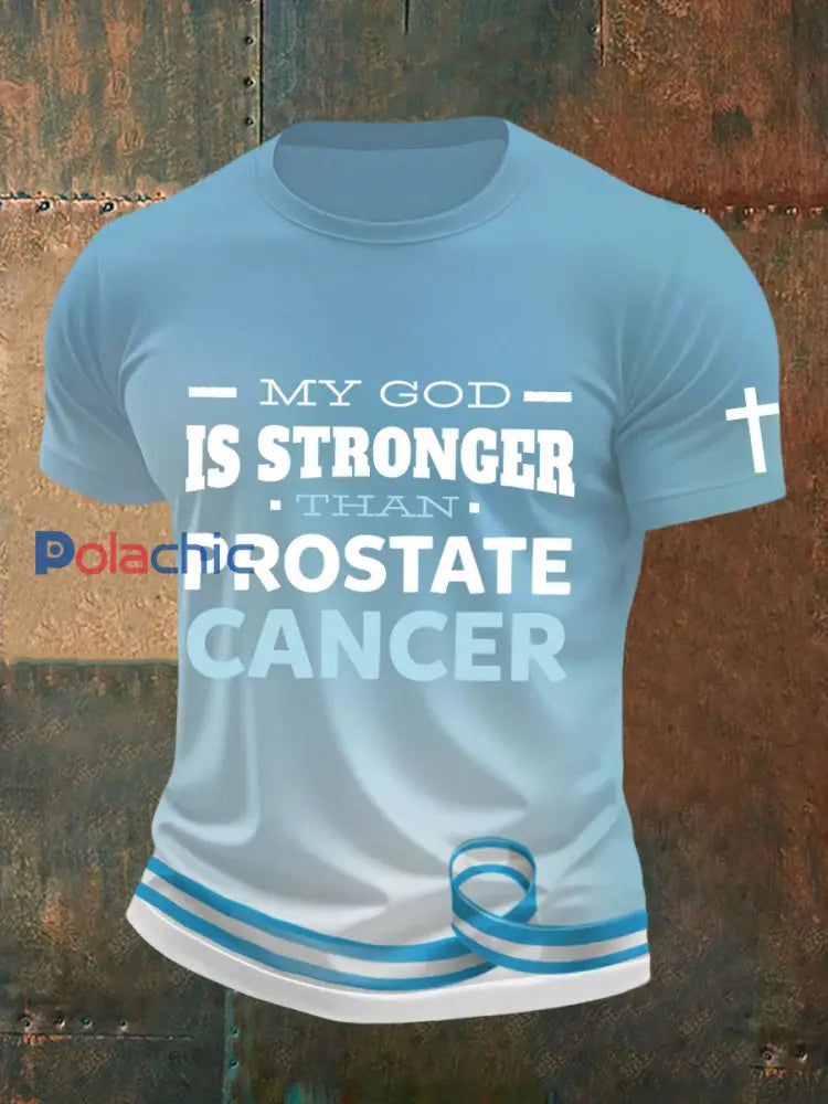 T shirt sensibilisation au cancer de la prostate pour homme Bleu clair / S