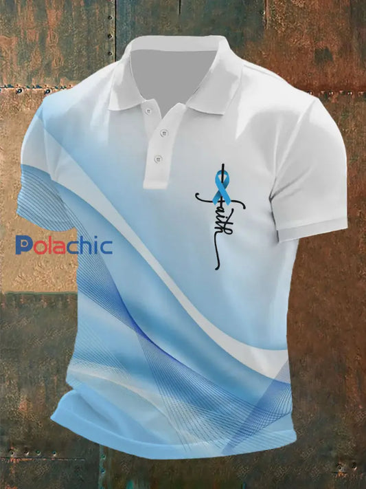 T shirt sensibilisation au cancer de la prostate pour homme Bleu clair / S