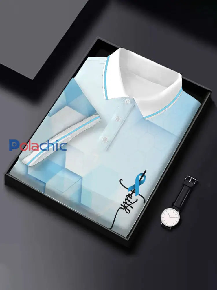 T shirt sensibilisation au cancer de la prostate pour homme Bleu clair / S