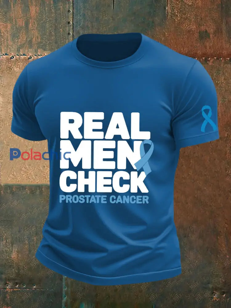 T shirt sensibilisation au cancer de la prostate pour homme Bleu / S