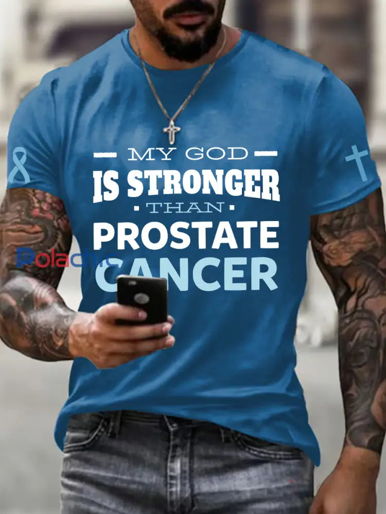 T shirt sensibilisation au cancer de la prostate pour homme Bleu / S