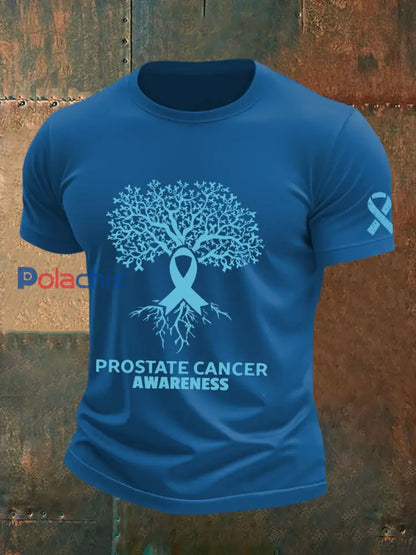 T shirt sensibilisation au cancer de la prostate pour homme bleu / S