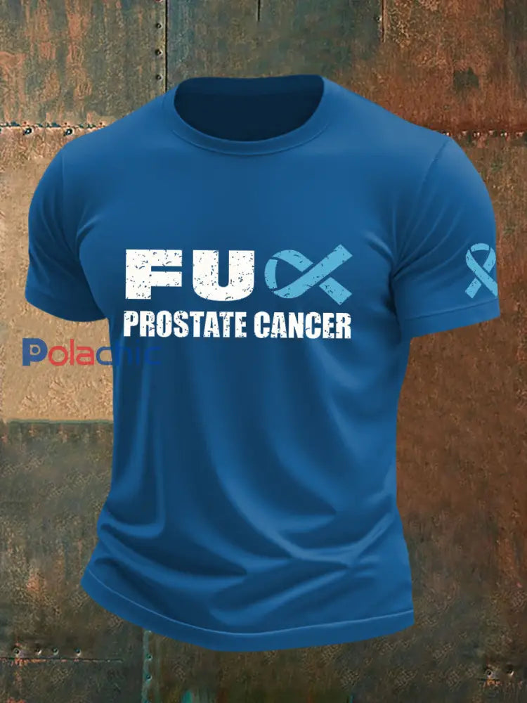 T shirt sensibilisation au cancer de la prostate pour homme bleu / S