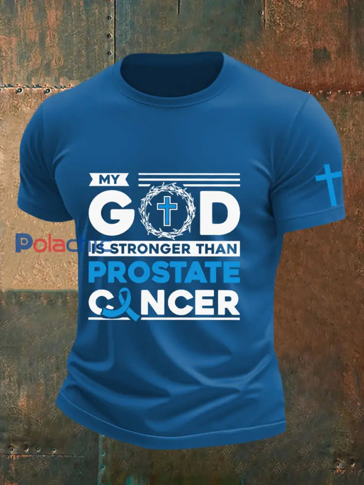 T shirt sensibilisation au cancer de la prostate pour homme bleu / S