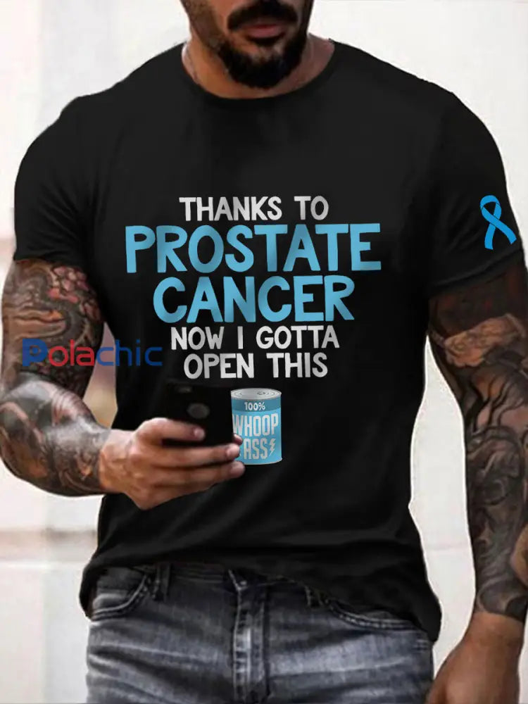 T shirt sensibilisation au cancer de la prostate pour homme Noir / S