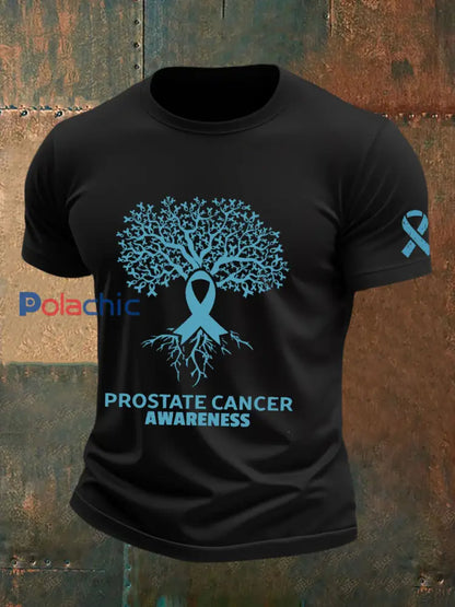 T shirt sensibilisation au cancer de la prostate pour homme noir / S