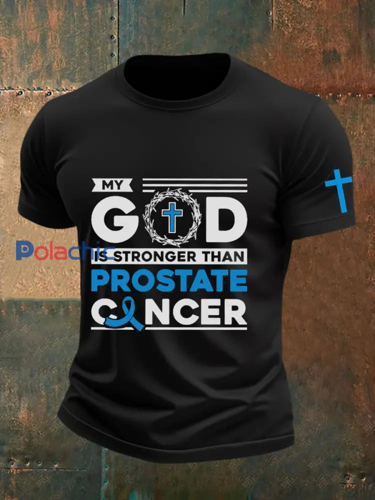 T shirt sensibilisation au cancer de la prostate pour homme noir / S