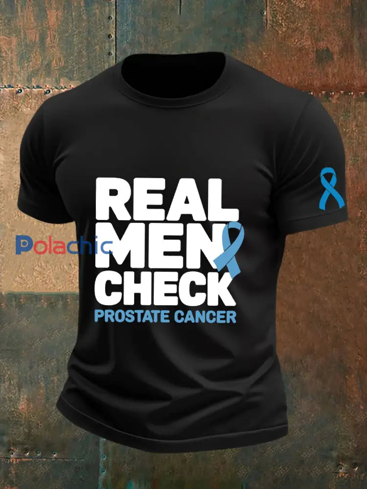 T shirt sensibilisation au cancer de la prostate pour homme Noir / S