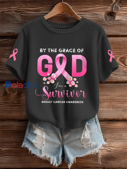 T shirt sensibilisation au cancer du sein pour femme noir / S
