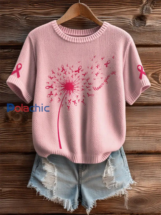 T shirt sensibilisation au cancer du sein pour femme rose / S